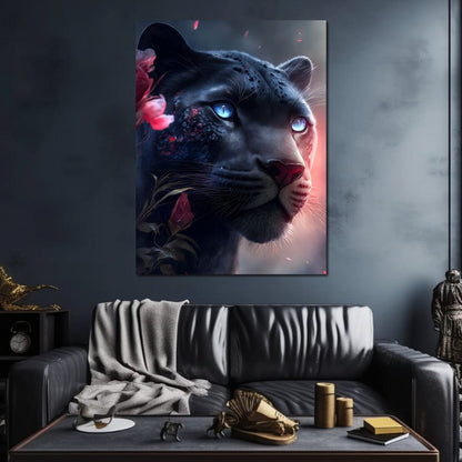 Black Panther Pink Canvas Wall Art