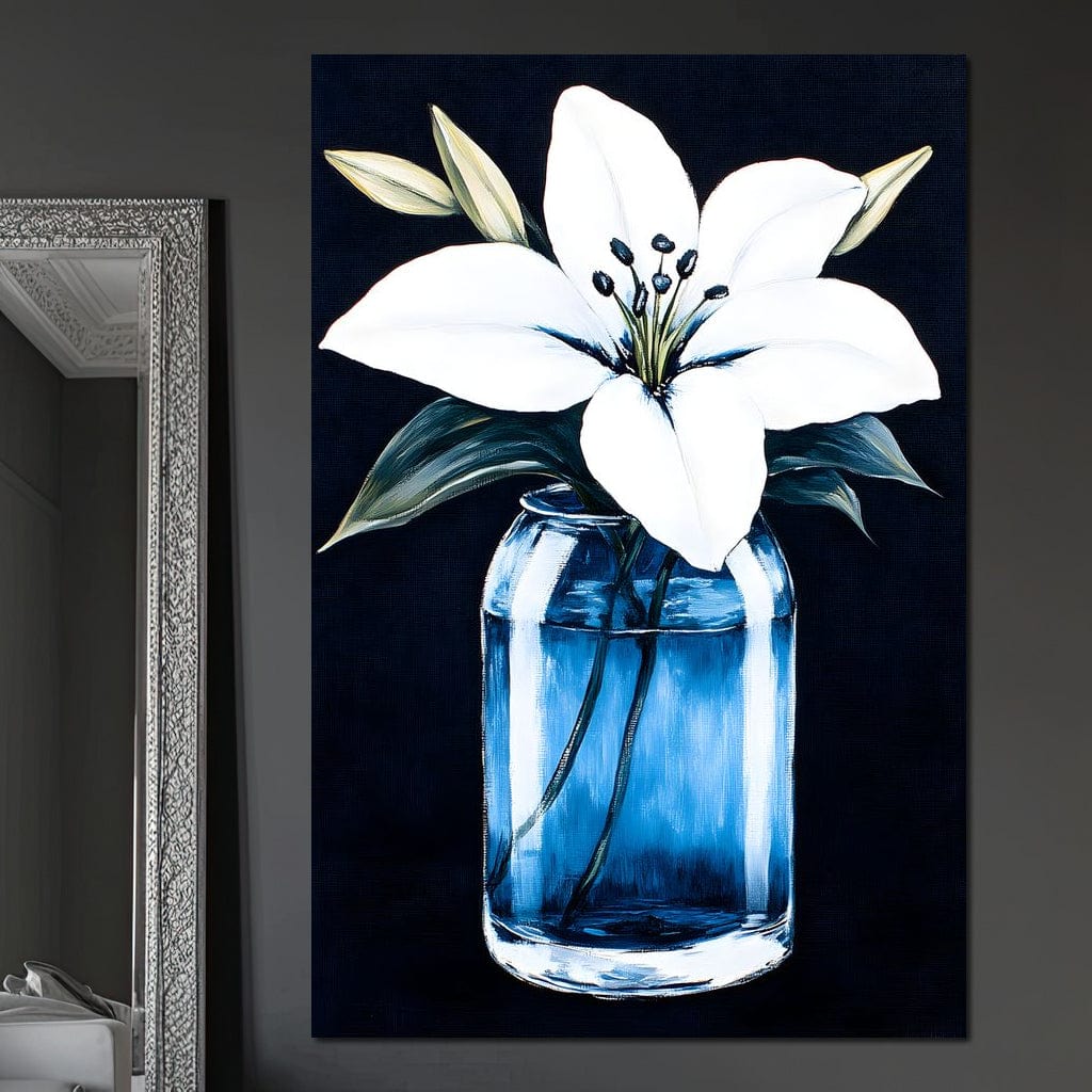 Petals In Glass Reflection Canvas Wall Art