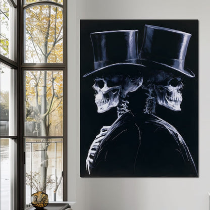 Gentlemen Waiting for the Final Curtain Canvas Wall Art