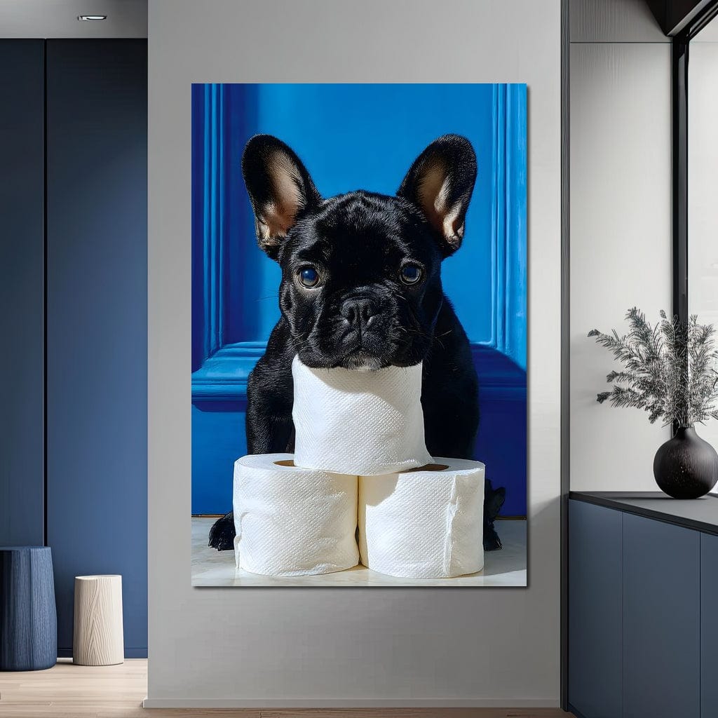 French Bulldog Roll Guardian Canvas Wall Art