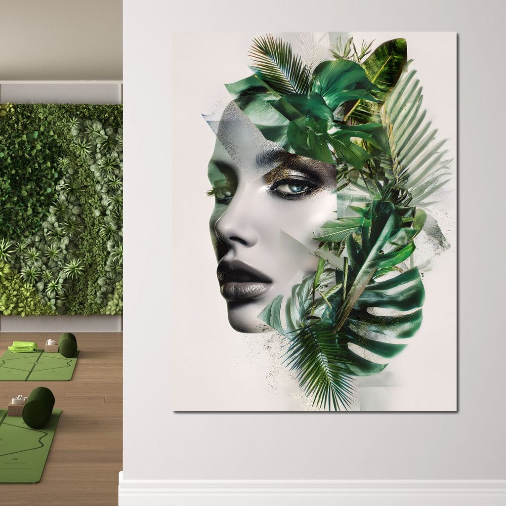 Botanical Muse Fusion Portrait Canvas Wall Art