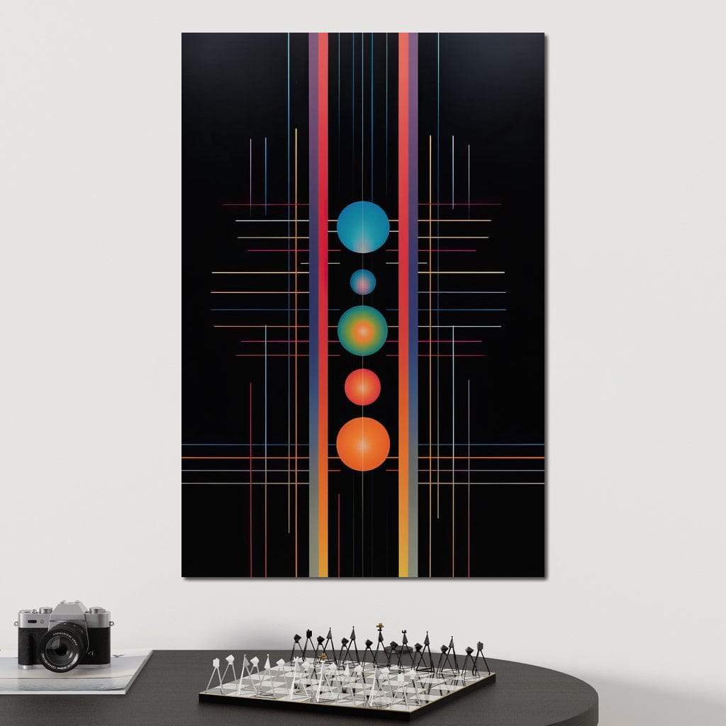 Futuristic Striped Colors Canvas Wall Art