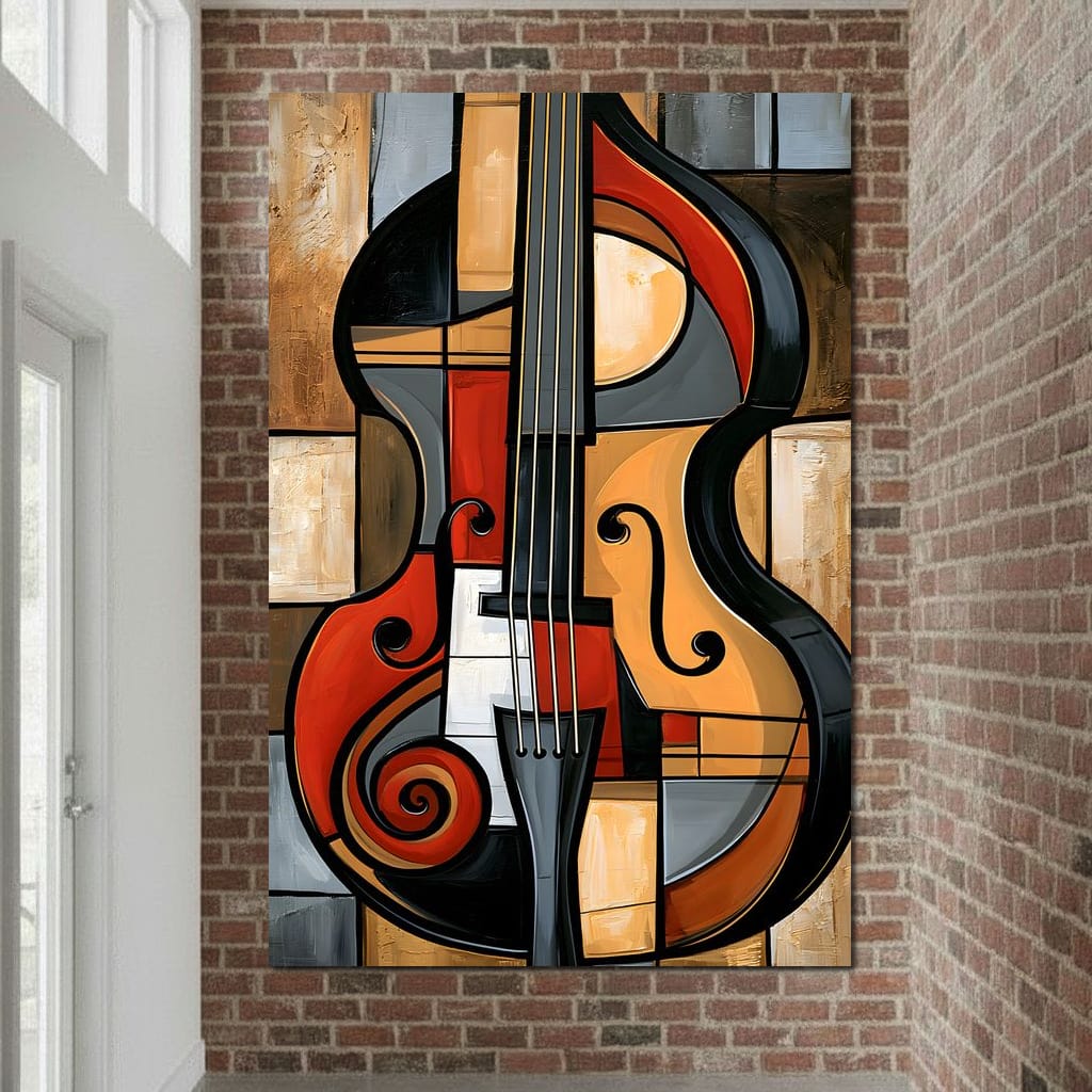 Rhythm of Fragmented Geometric Strings Canvas Wall Art