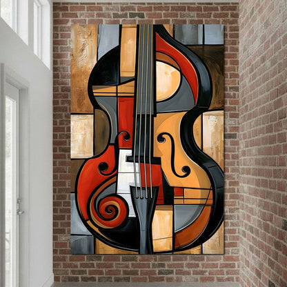Rhythm of Fragmented Geometric Strings Canvas Wall Art