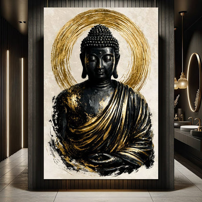 Silent Radiance of the Gilded Soul Canvas Wall Art