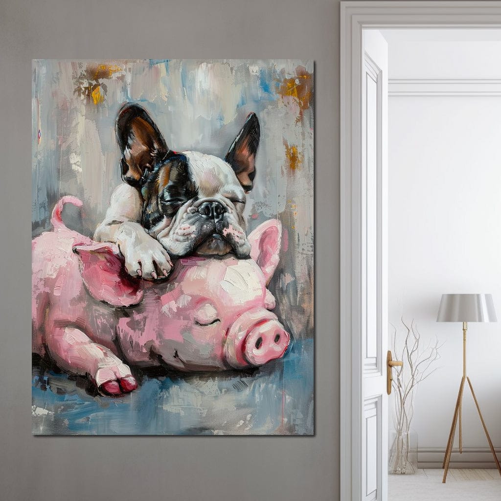 Frenchie Piglet Dreamy Den Canvas Wall Art