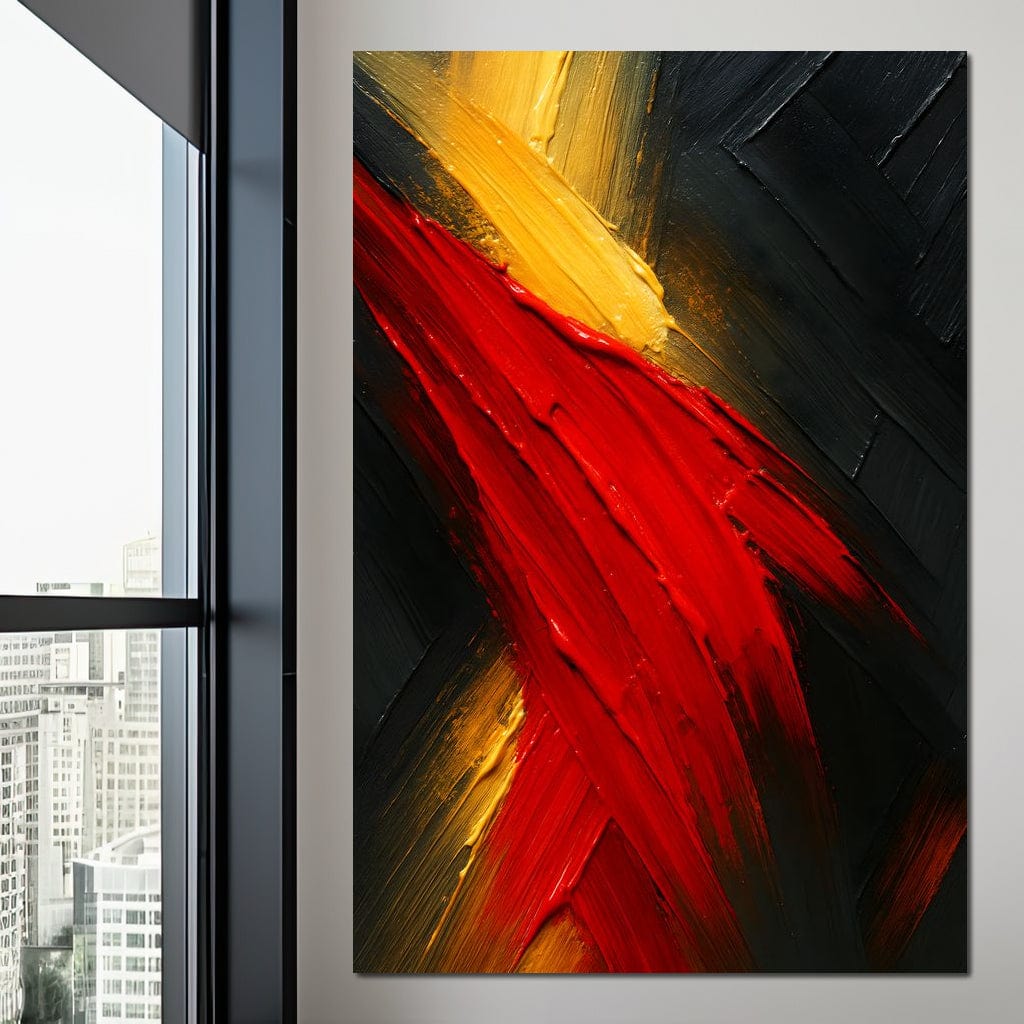 Fiery Fusion of Passion Canvas Wall Art