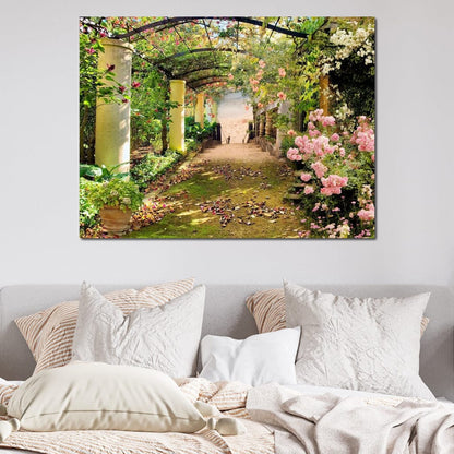 Floral Walkway Canvas Wall Art