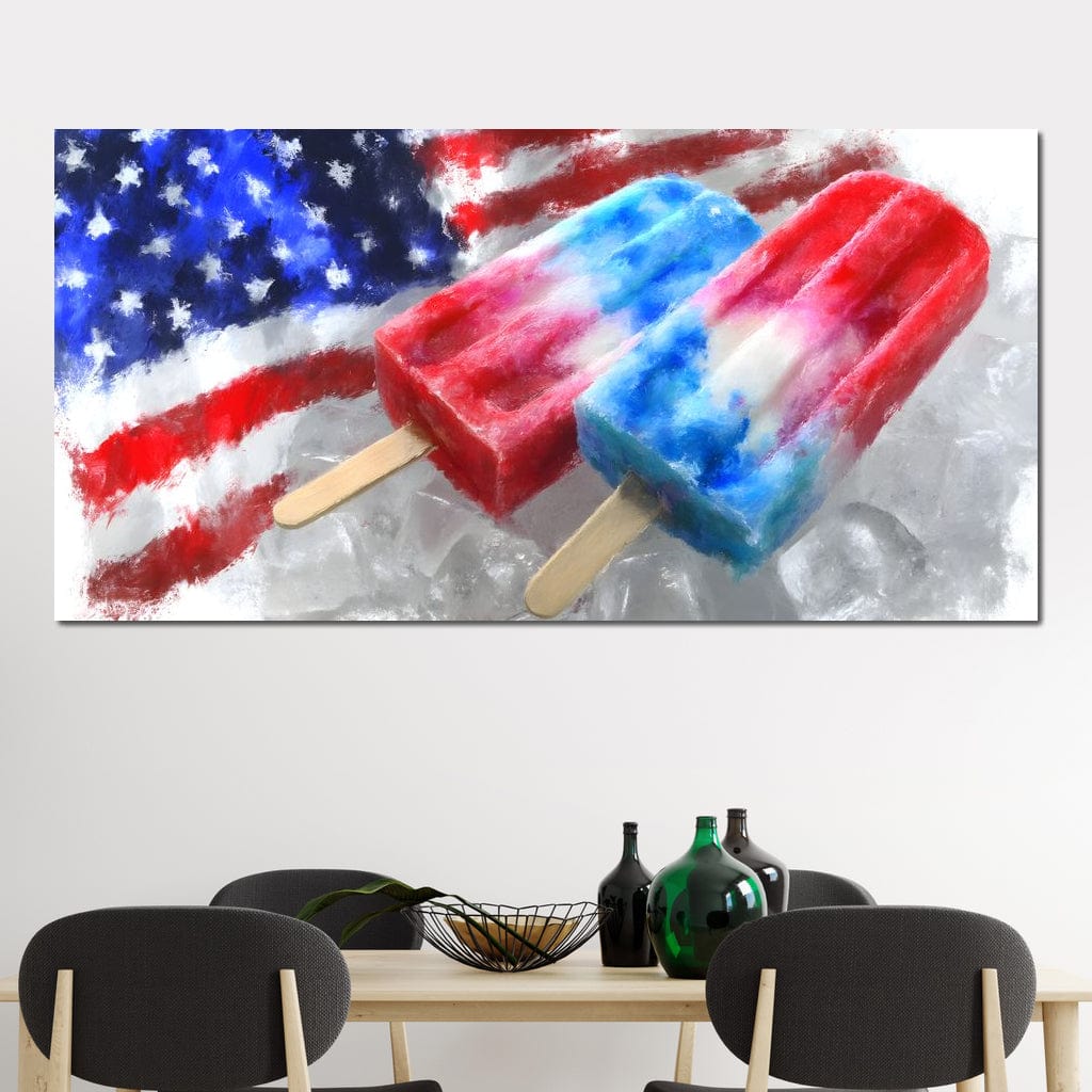 Patriotic Popsicle Delight Canvas Wall Art