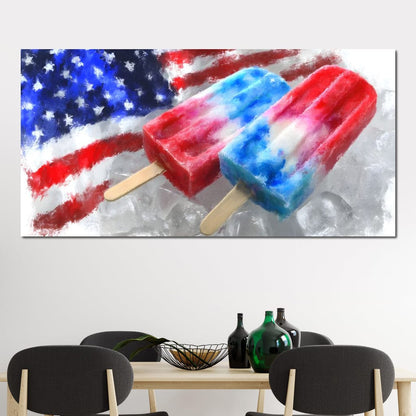 Patriotic Popsicle Delight Canvas Wall Art