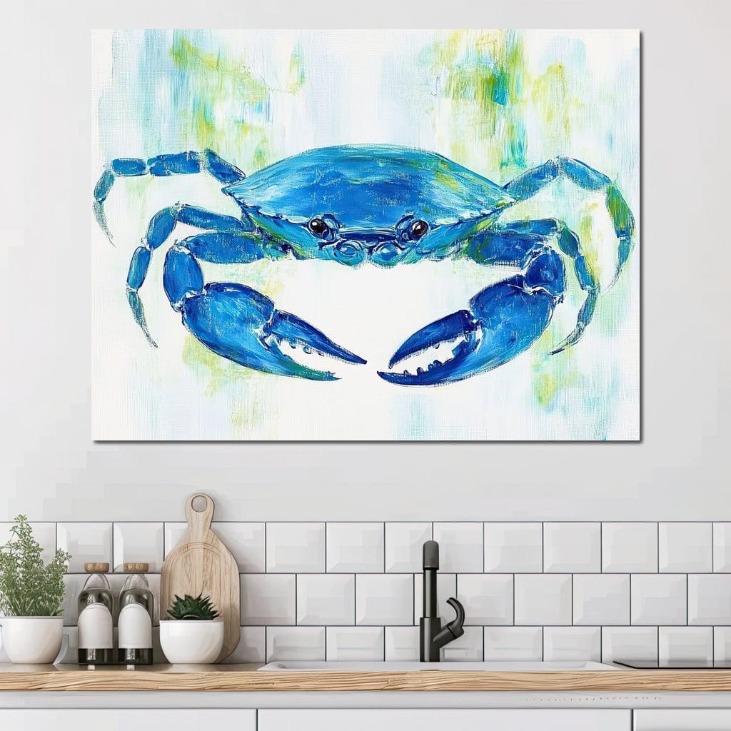 Crab Coastal Journey Canvas Wall Art