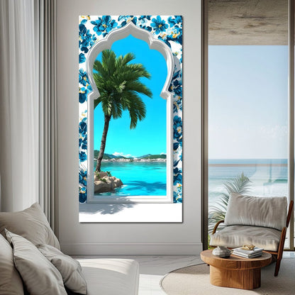 Tropical Window to Tranquility Canvas Wall Art