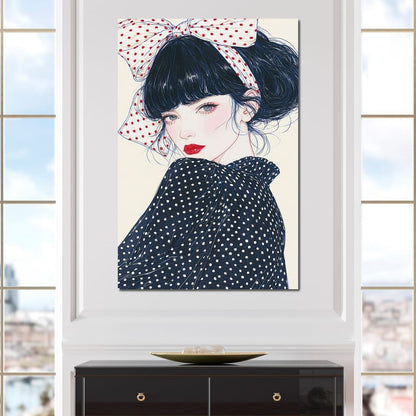 Polka Dot Afternoon Beauty Canvas Wall Art