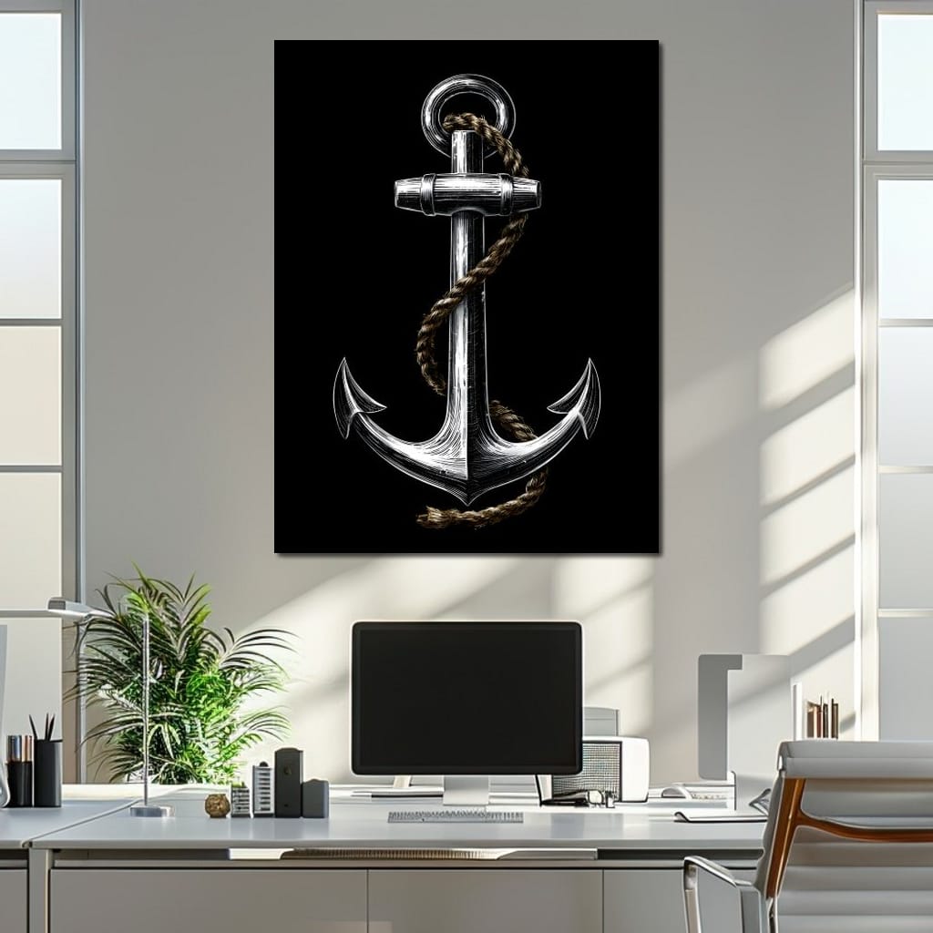 Heavy Iron Anchor Canvas Wall Art