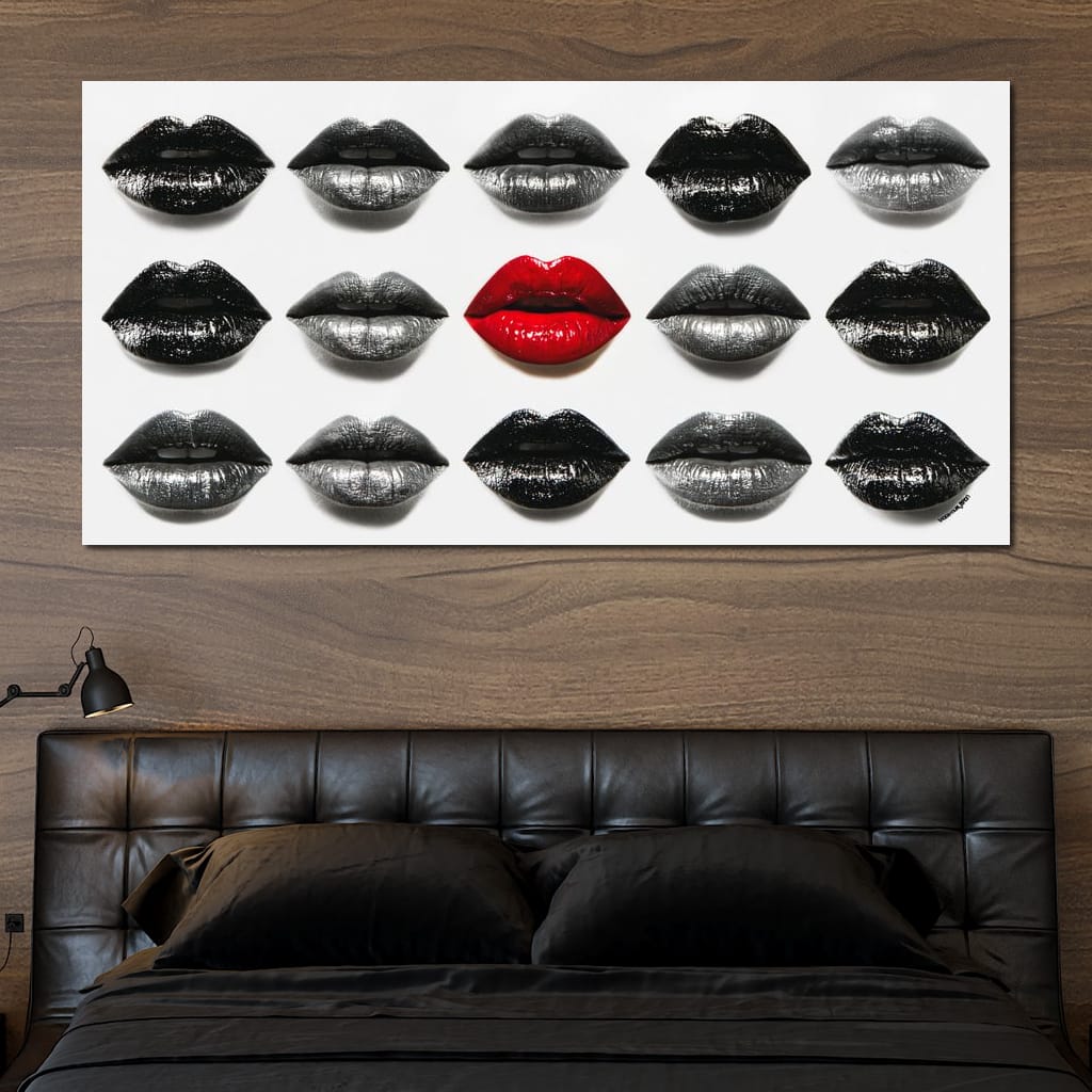 Sensual Lips Bold Defiance Canvas Wall Art