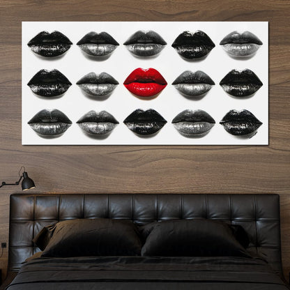 Sensual Lips Bold Defiance Canvas Wall Art