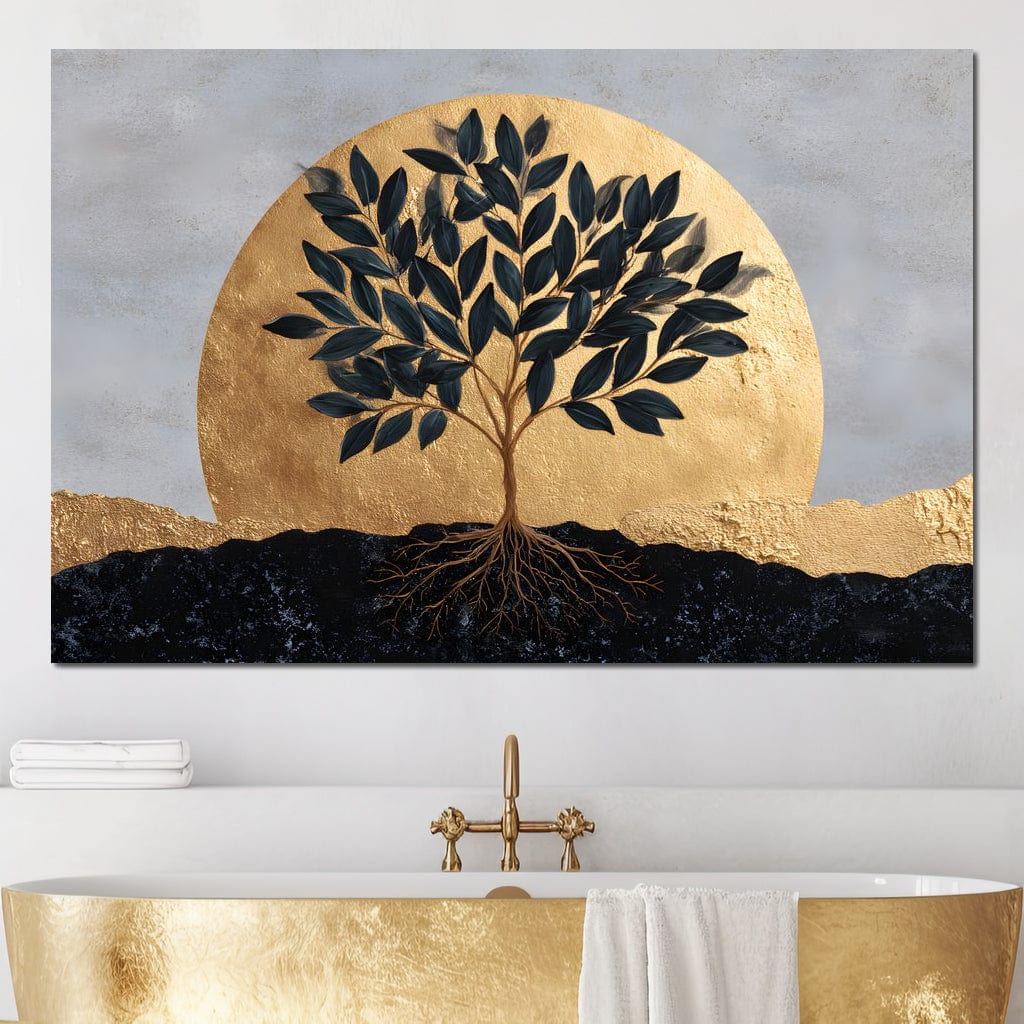 Golden Tree of Tranquility Canvas Wall Art
