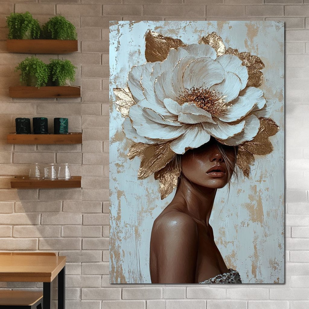 Golden Blossom Radiance Canvas Wall Art