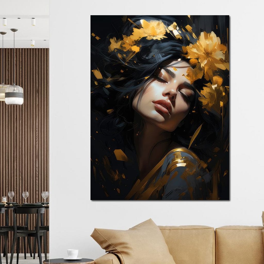 Regal Floral Headpiece Canvas Wall Art