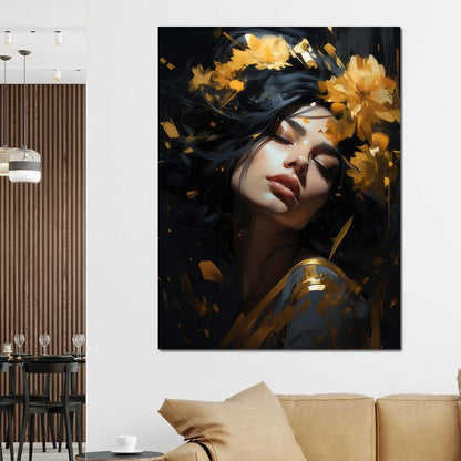Regal Floral Headpiece Canvas Wall Art