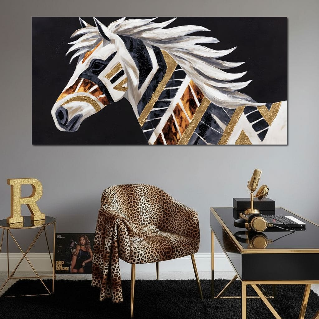 Majestic Mane in Motion Canvas Wall Art