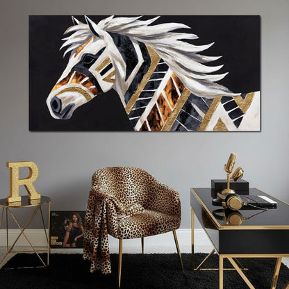 Majestic Mane in Motion Canvas Wall Art