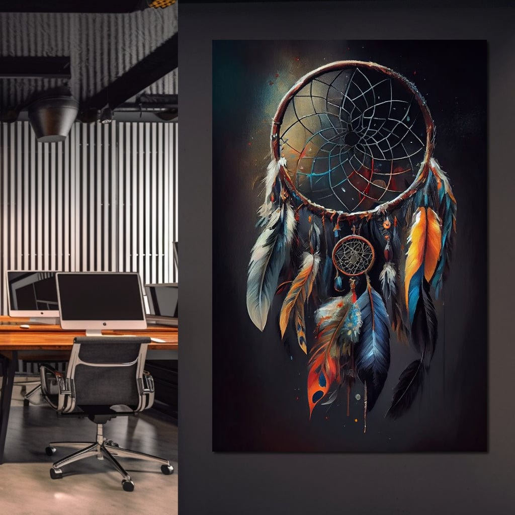 Dreamcatcher & Feathers Canvas Wall Art