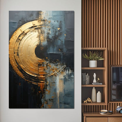 Abyssal Echoes in Gold Canvas Wall Art