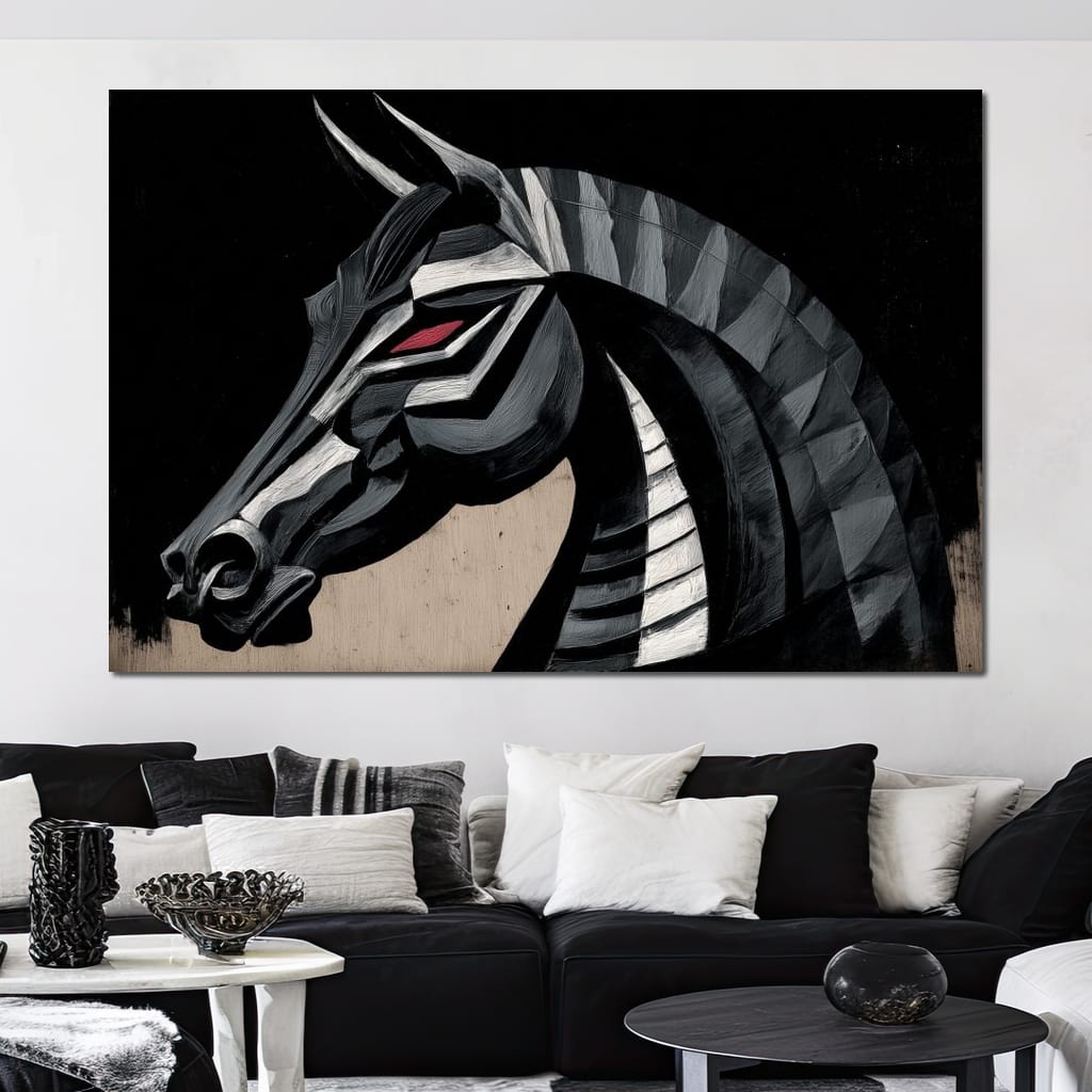 Iron Equine Spirit Descent Canvas Wall Art