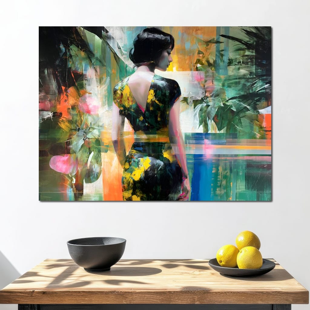 Tropical Garden Muse Portrait Canvas Wall Art