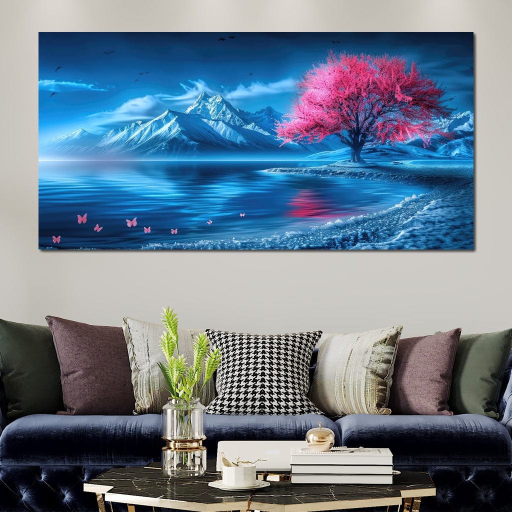 Arctic Sakura Bloom Canvas Wall Art
