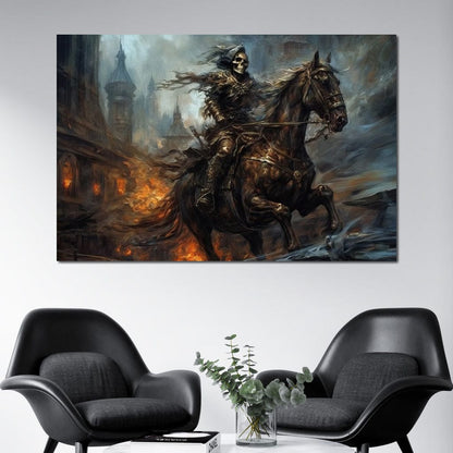 Skeleton Knight Canvas Wall Art