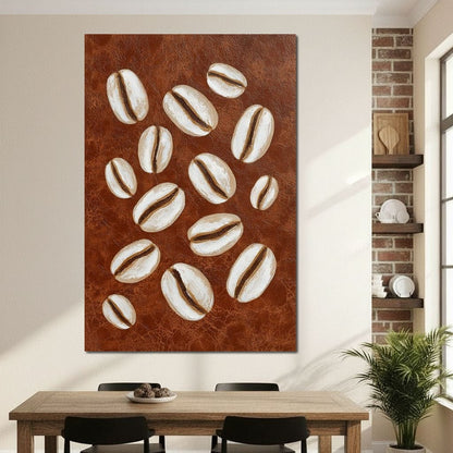Coffee Beans Brown Background Canvas Wall Art