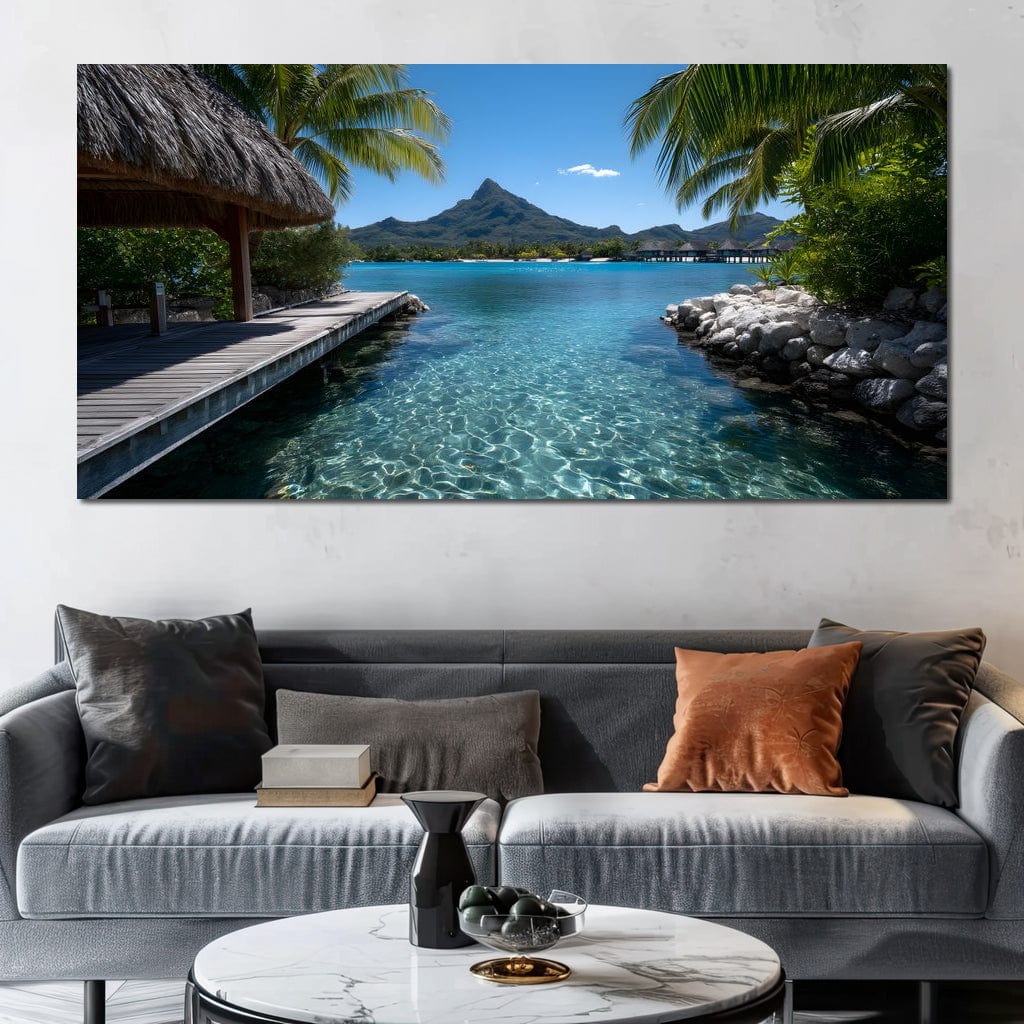 Tranquil Island Paradise Scene Canvas Wall Art