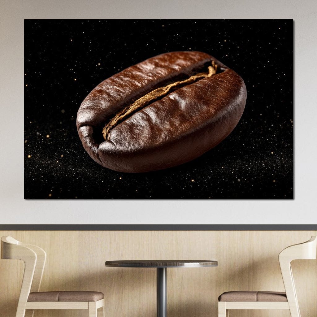 Cosmic Coffee Bean Orbit Canvas Wall Art