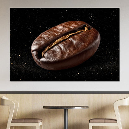 Cosmic Coffee Bean Orbit Canvas Wall Art