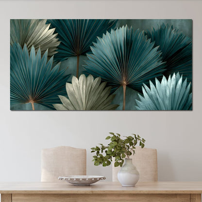 Verdant Palms Held By Time Canvas Wall Art