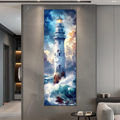 Lighthouse Beacon at Sea Canvas Wall Art