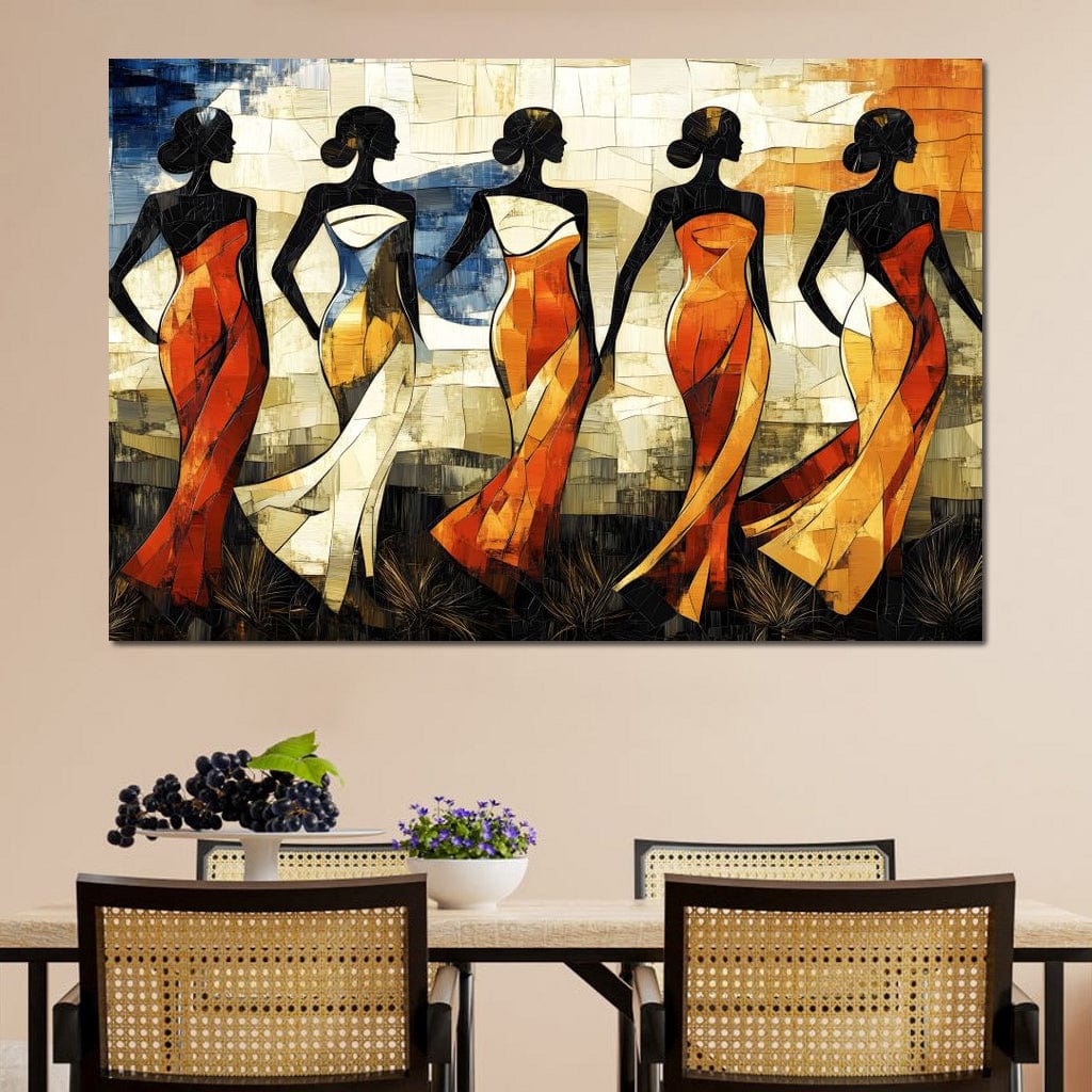 Graceful Dance of Silhouettes Canvas Wall Art