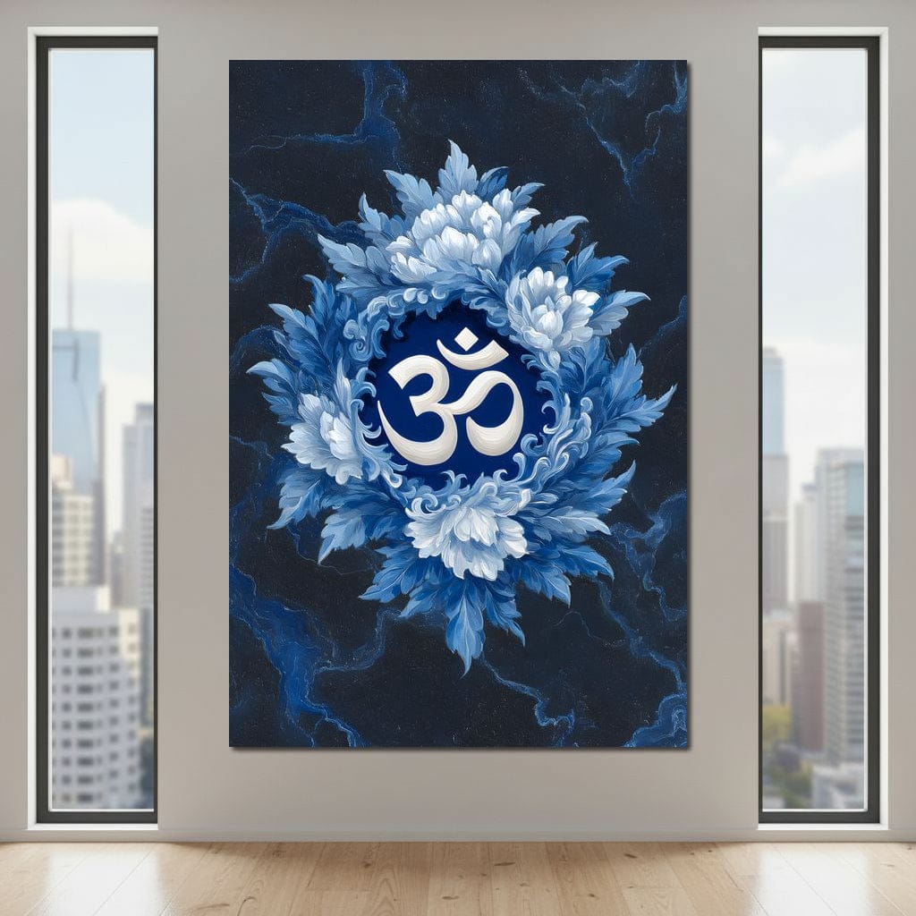 Om Lotus Blossom Meditation Mark Canvas Wall Art