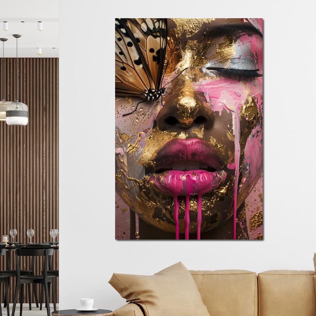 Golden Monarch Radiance Canvas Wall Art