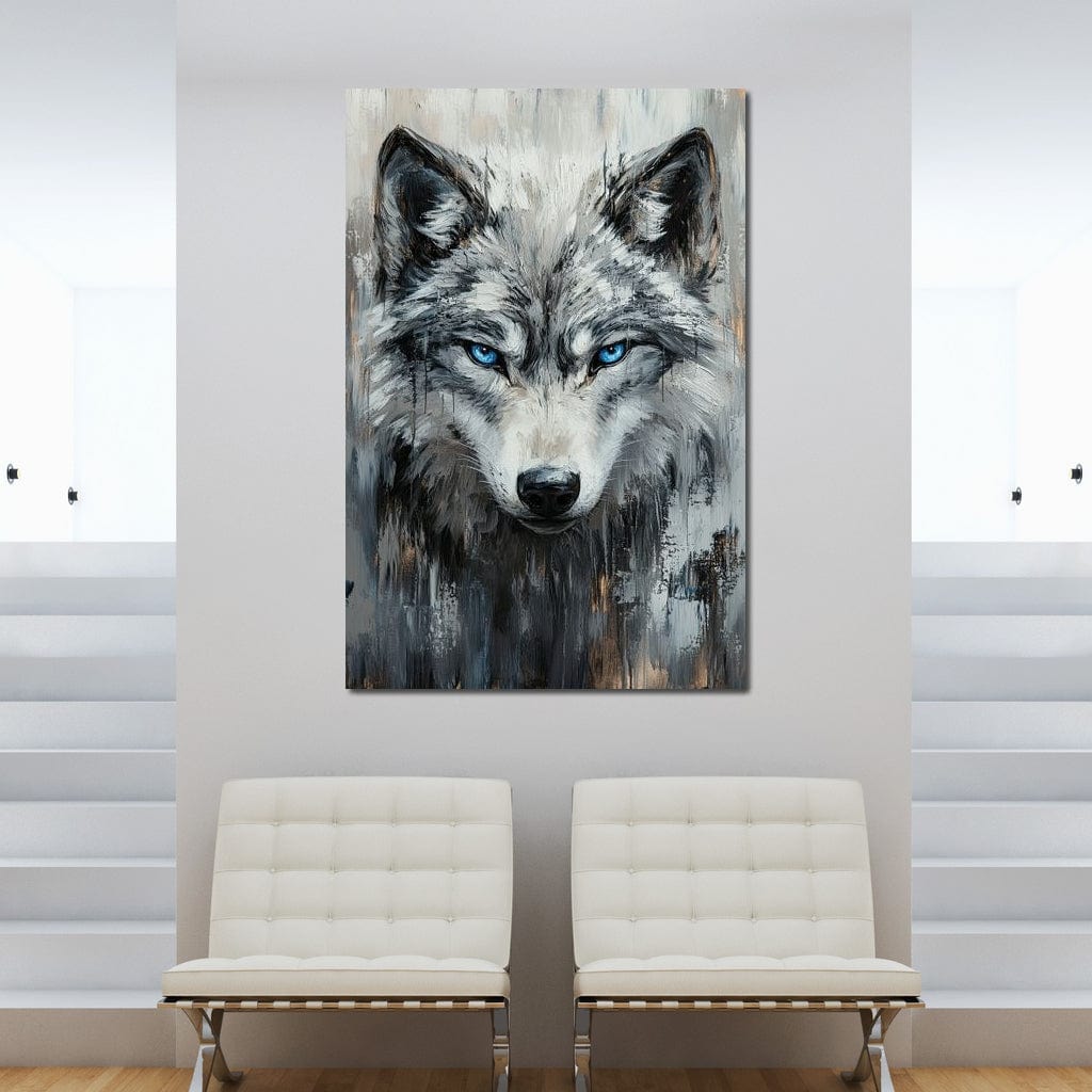 Sovereign Wolf's Stare Canvas Wall Art