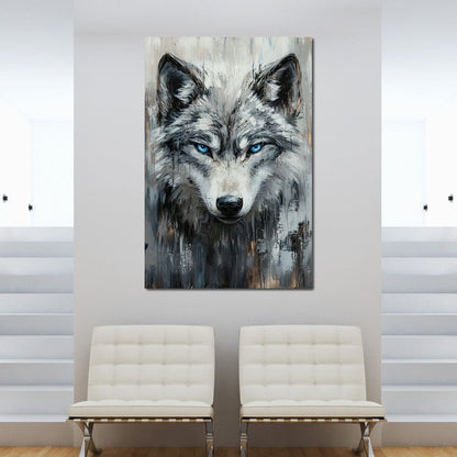 Sovereign Wolf's Stare Canvas Wall Art