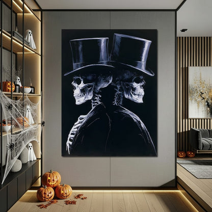 Gentlemen Waiting for the Final Curtain Canvas Wall Art