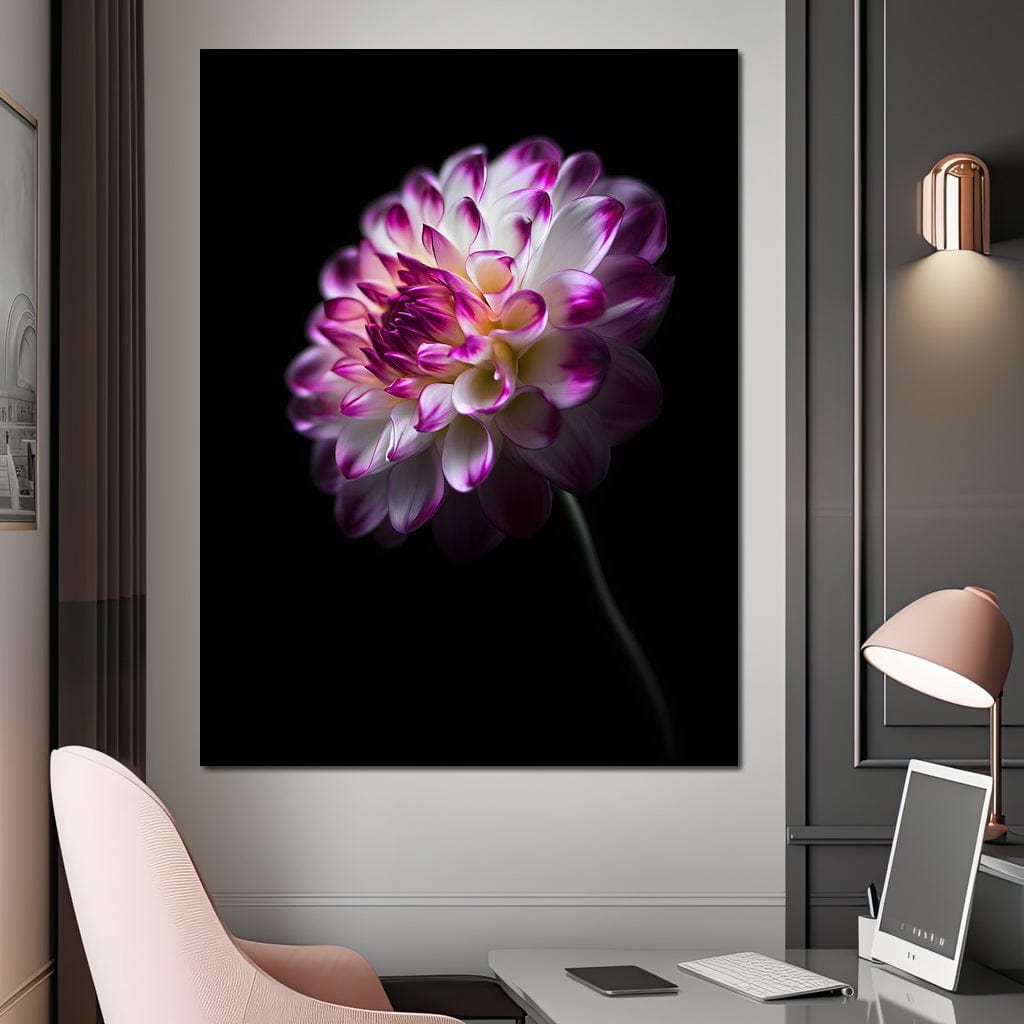 Radiant Orchid Dahlia Nocturne Canvas Wall Art