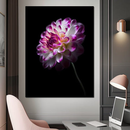 Radiant Orchid Dahlia Nocturne Canvas Wall Art