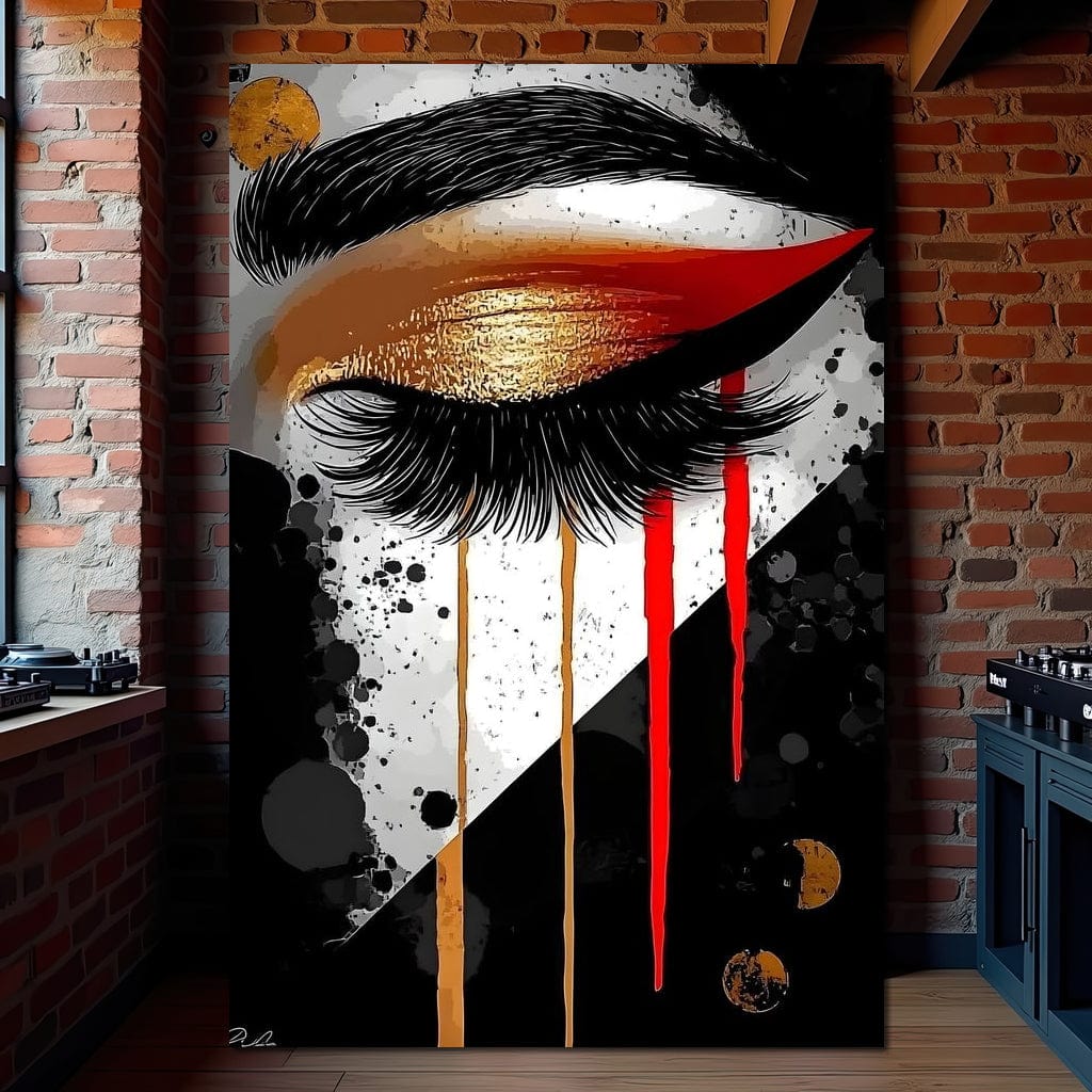Golden Gaze Elegance Canvas Wall Art