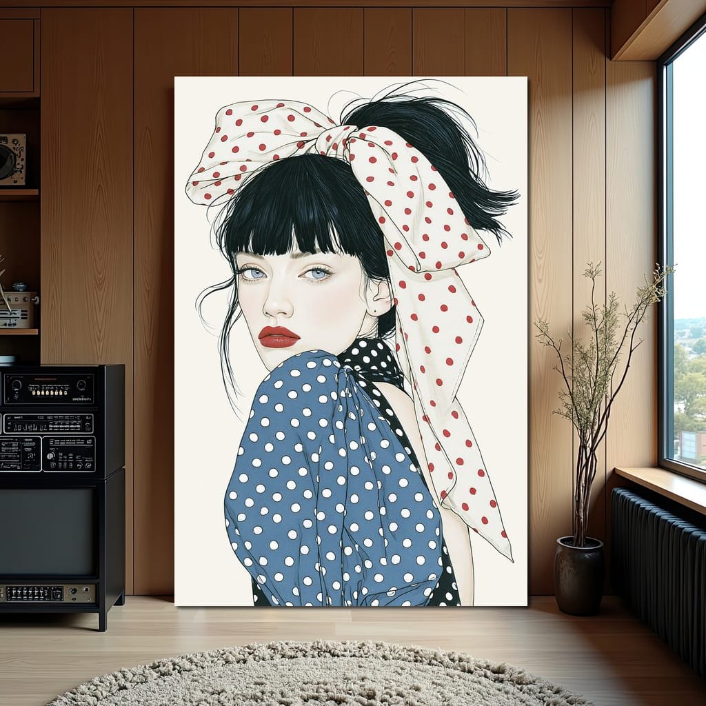 Polka Dot Afternoon Glance Canvas Wall Art