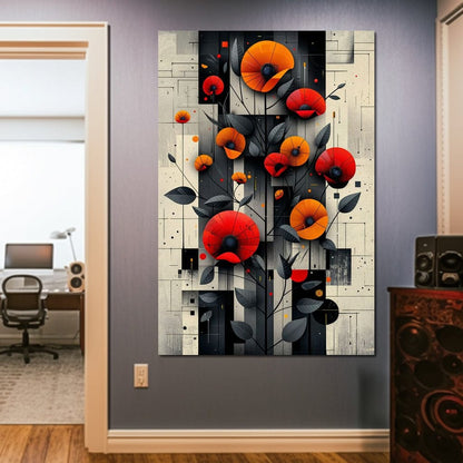 Spectral Monochrome Blooms Canvas Wall Art