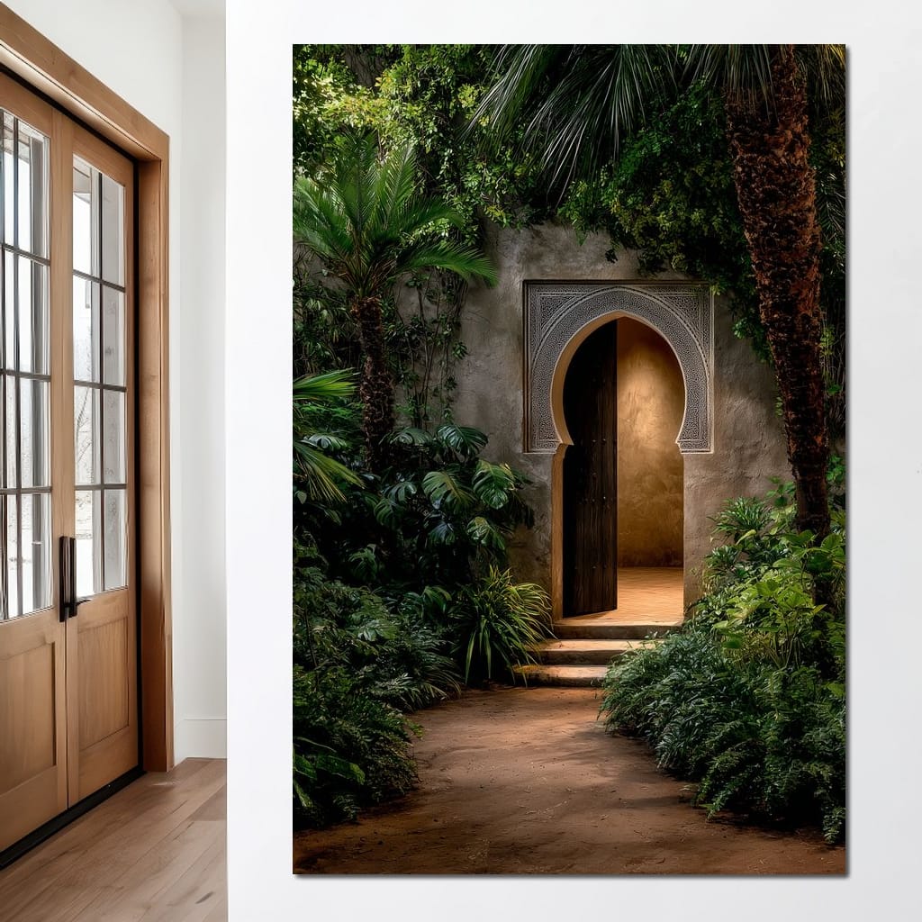 Moroccan Garden Archway Canvas Wall Art